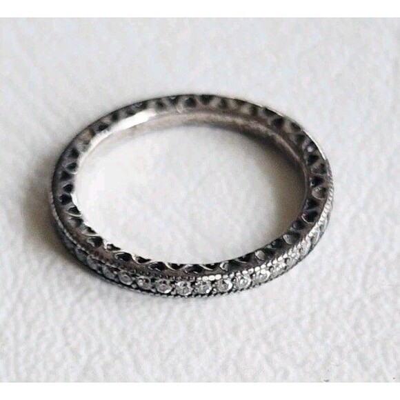 Pandora 925 Silver Eternity Ring Size 7 1.76g - Picture 1 of 8